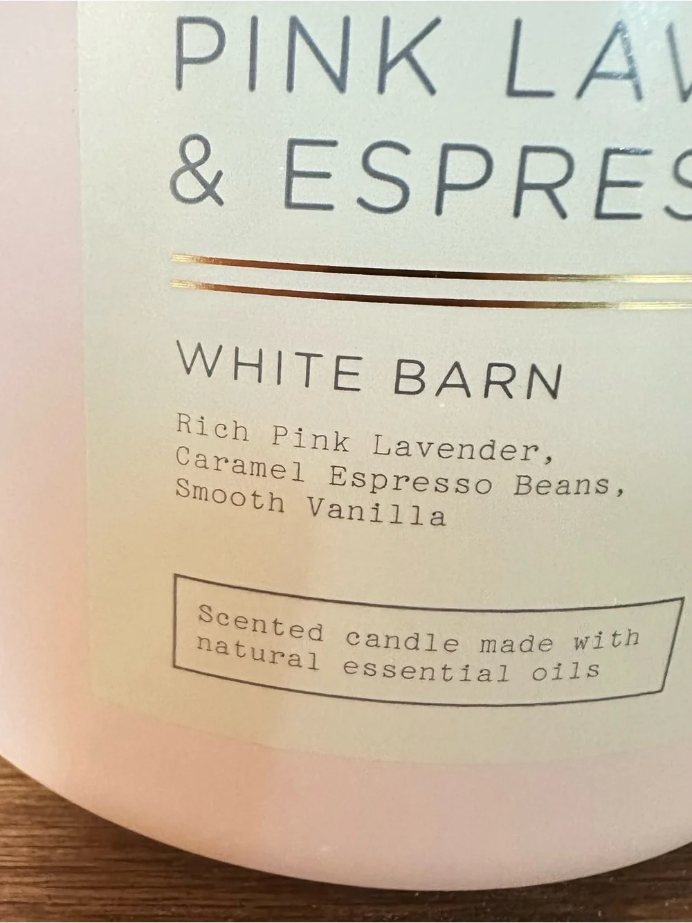 White Barn Pink Lavender & Espresso 3 -Wick Candle - Bath & Body Works 14.5 oz